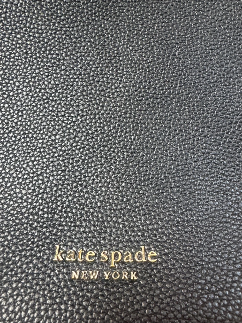 kate spade Black Pebbled Leather Shoulder Bag with Gold Hardware